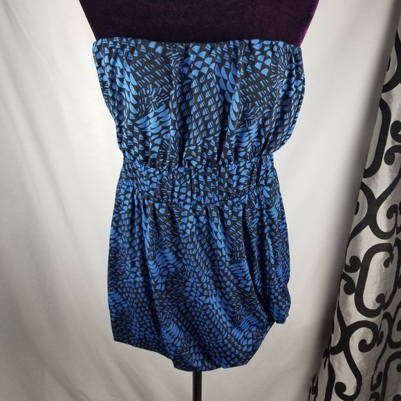 Banana Republic Women M Medium Blue Black Dress - Picture 1 of 8